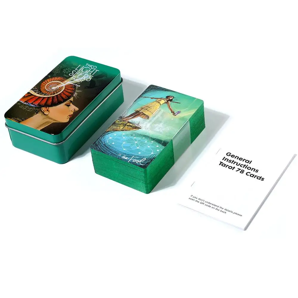 Таро Light Seer 10 3*6 см в жестяной коробке с путеводителем 78 шт.
