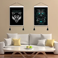home printing 3d wolf wall covering decoration background cloth hanging painting tapestry wall decoration blanket