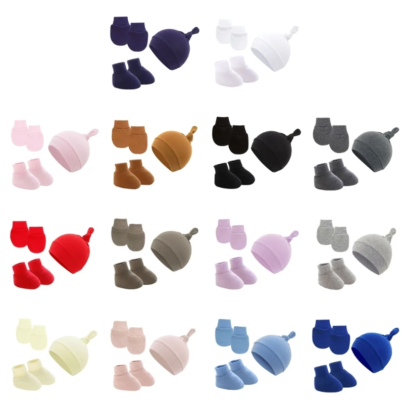 

Newborn Baby Hat Sock Mittens,Baby Caps Scratch Mittens Gloves, Baby Beanie Hat and Mittens for Baby Girls Boys DropShipping