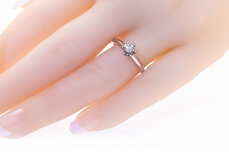 Обручальное кольцо с отделкой из искусственного циркония 6 мм - купить по