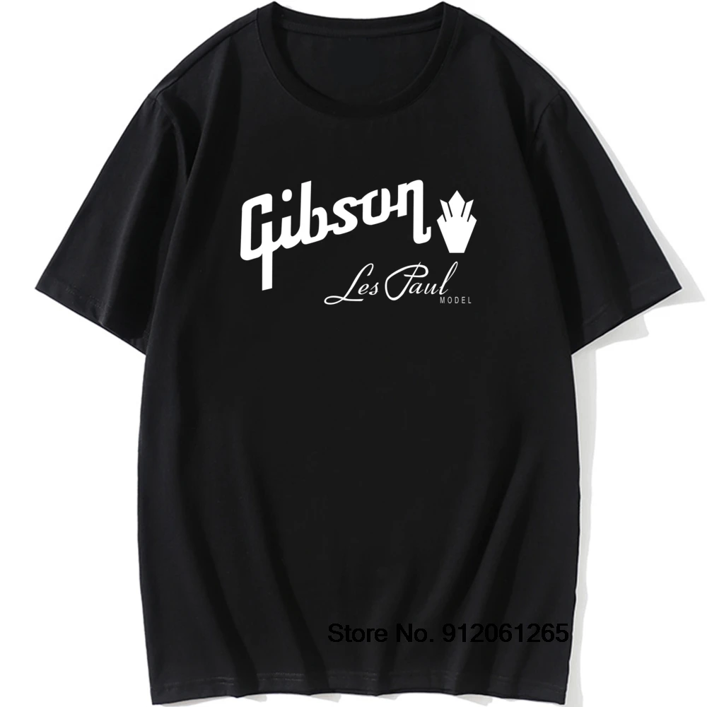 Gibson Les Paul Guitar T Shirt Men Music Rock 100% Cotton O-Neck T-Shirt Male Short Sleeve Tshirts Hip Hop Summer Cool Tops Tees