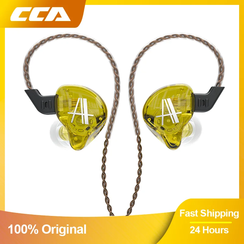 

CCA CA2 Headset In Ear Metal Wired Earphone With Microphone HiFi Game Bass Earbuds Sport Noise Cancelling Monitor Headphones