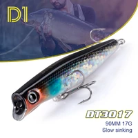 d1 sinking popper lure 90mm 17g s shapes action trolling hard wobblers pike lures 2021 pecsa tackle