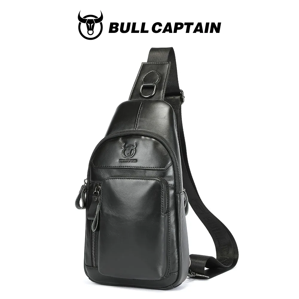 Фото Мужская сумка-кроссбоди BULLCAPTAIN из натуральной кожи, многофункциональная, на плечо, в стиле ретро, для спорта и активного отдыха, для мобильного телефона №1