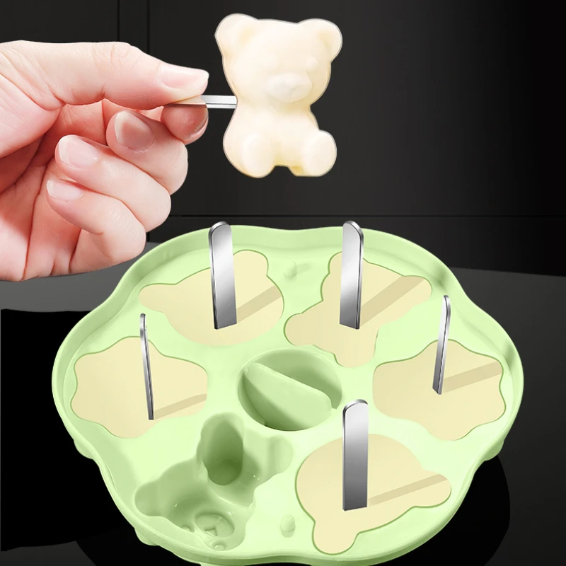 

Силиконовая форма для приготовления пищи «сделай сам», форма для фруктового льда в виде медведя, форма для выпечки из пищевого силикона, Детская дополнительная еда может быть нагрета.