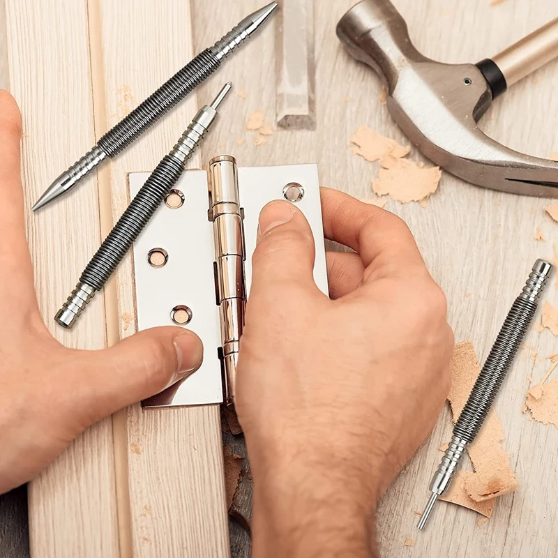 Promotion! 3 Pcs Nail Set And Hinge Pin Tool Center Punch Spring Loaded For Door 1/32 Inch 1/16 Dual Head 1/8 Inc |