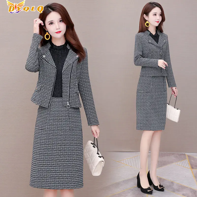 

Single/suit Plaid Suit Skirt Women's 2022 New Spring Western Style, Slimming, Age-reducing, Stitching, Buttocks Two-piece Suit