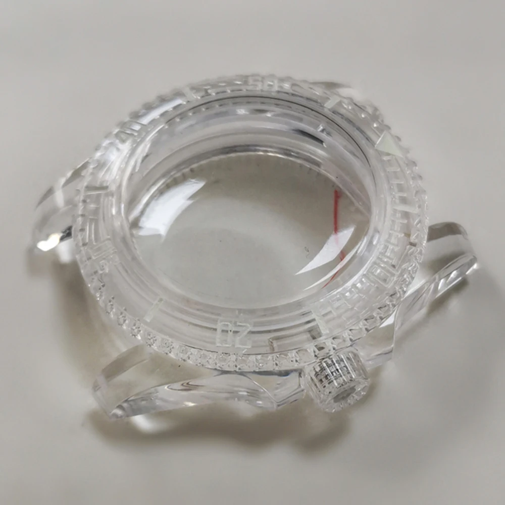 40MM Plastic Watch Case with Acrylic Mirror SUB Green Luminous for 8215 8200 821A for Mingzhu 2813 Automatic Mechanical Movement