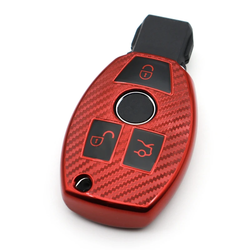 

Чехол для автомобильного ключа для Benz a B C E S G M V Class GLK CLA GLE W204, мягкий чехол для ключа из углеродного волокна, аксессуары