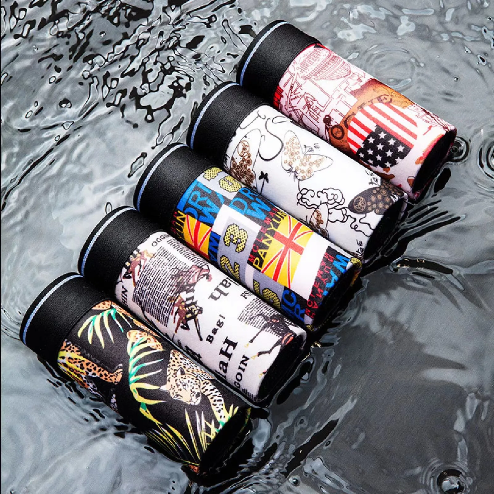 5шт Мужской Лед Шелковые Трусики Роскошные Дышащие Плюс Размер Мужские