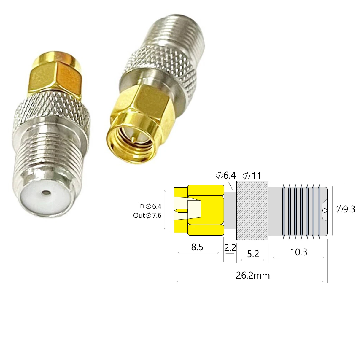 1PC  SMA Male Female to F Plug Jack RF Adapter Connector Data Drawing Straight Type Wholesale New