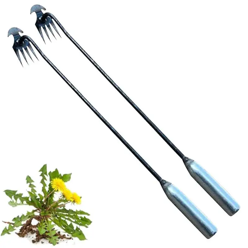 

Инструмент для удаления травы с 4 зубьями, устройство для удаления корня, инерция от ржавчины, садовые аксессуары для ухода, грабли, погрузчик для сада, газона, поля, террасы, парка