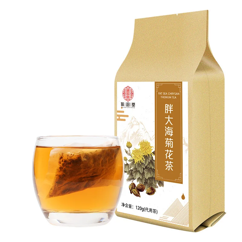 

Fat Sea Chrysanthemum Tea 240g/60 bags Triangle Bag Licorice Orange Peel Mint Tea Throat Healthy anti-aging tea No Teapot