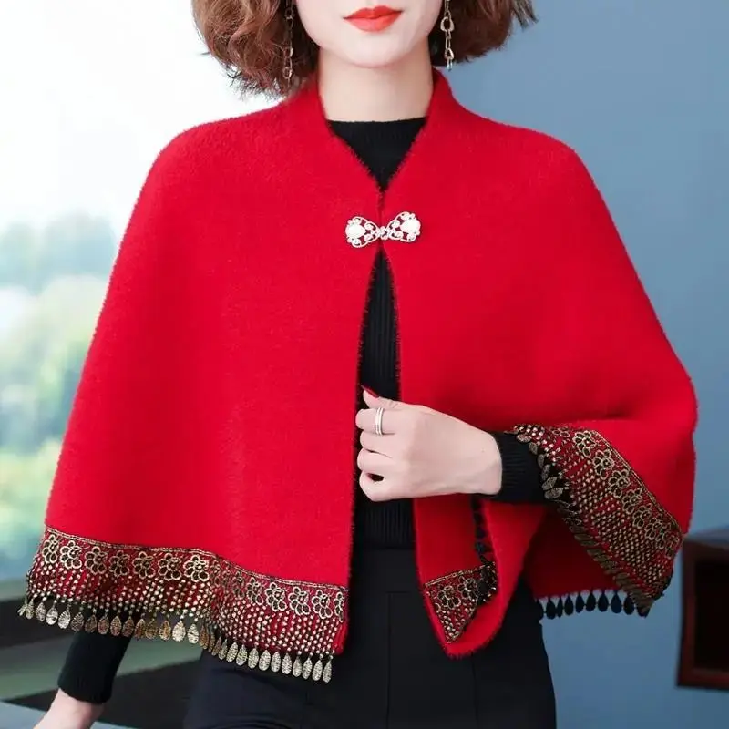 Женское пончо корейского стиля