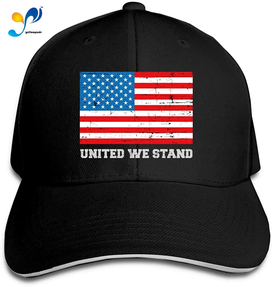 

United We Stand American Flag Poster Men Cotton Classic Baseball Cap Adjustable Size