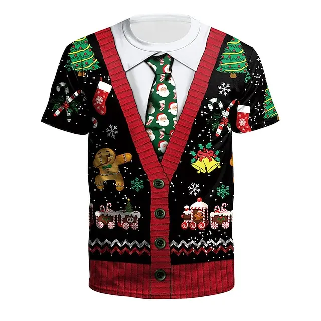 

New Christmas T shirts Men Women Kids Cartoon Tees 3D Printed T-shirts Funny Casual Short Sleeve Streetwear Tops Xmas Clothing