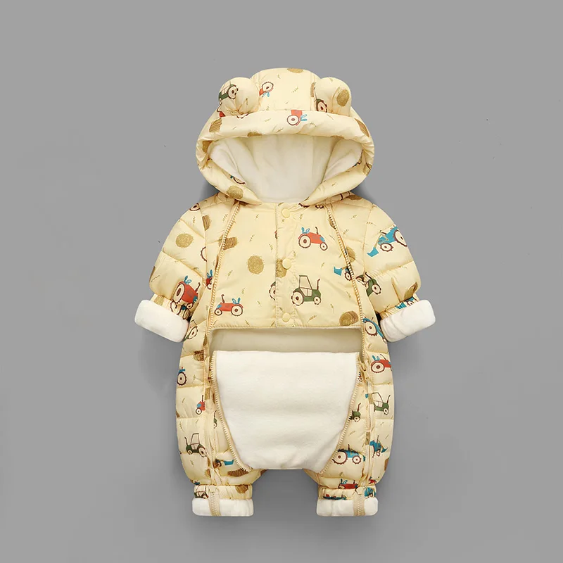 

LZH 2022 New Baby Girl Clothes Autumn Winter Rompers New Born Boy's Clothing Jumpsuits With Hood Long Sleeves Romper 0-24 Months