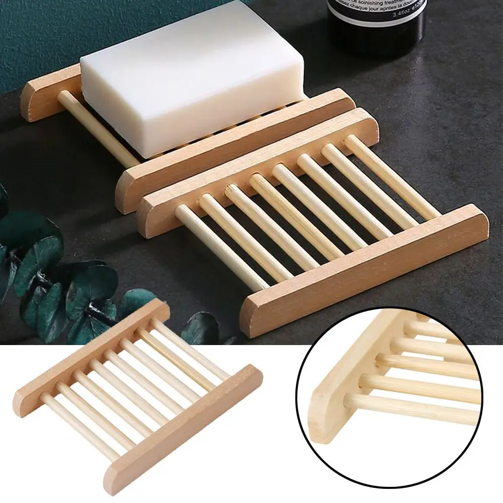 

Home & Living Bathroom Supplies Bamboo Leaking Water Soap Dish Soap Holder Sponge Plate Storage Box