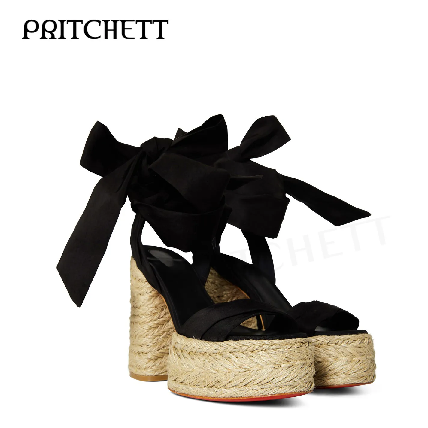 Orange Braided Chunky Heel Platform Sandals Round Toe Open Toe Ankle Silk Strap High Heel Sandals Fashion Party Women's Shoes