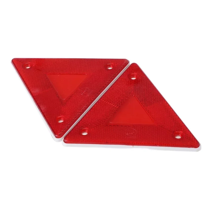 

2 Pcs Triangle Warning Reflector Alerts Safety Plate Rear Light Trailer Fire Car