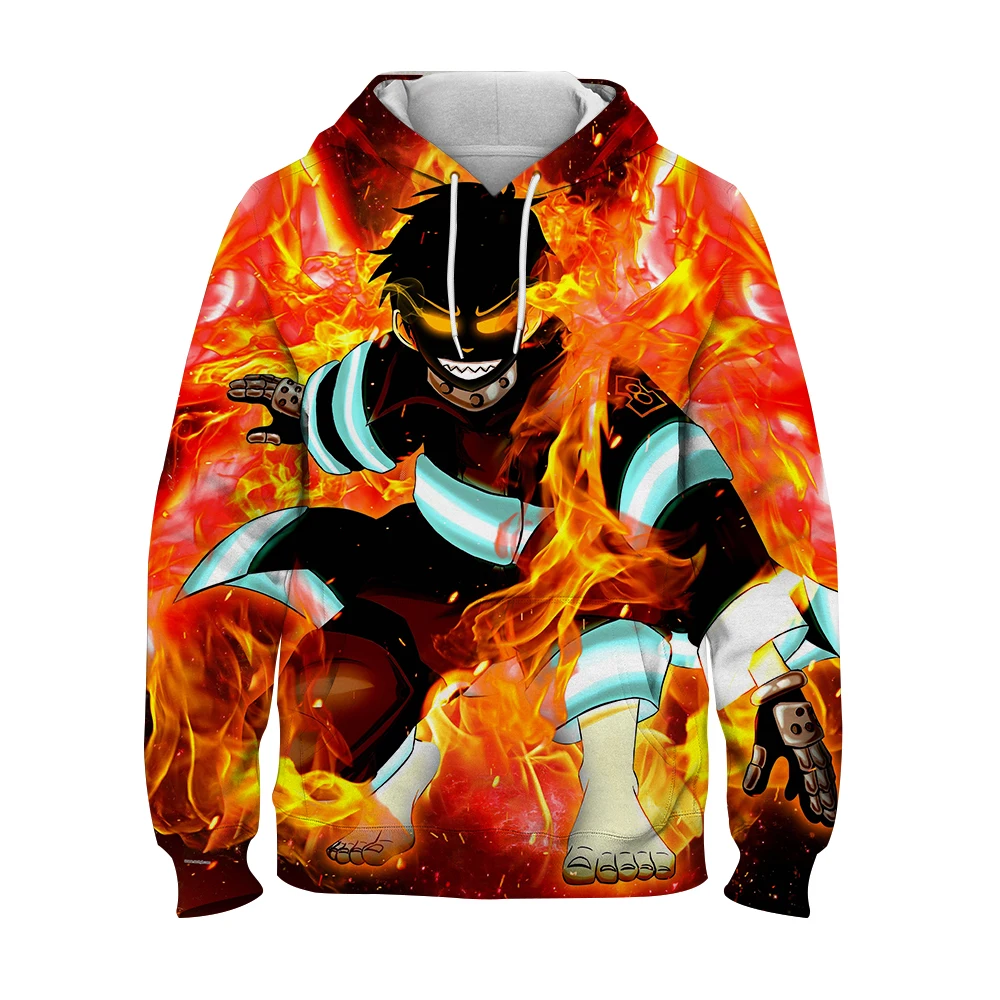 

Men's Hoodies Sweatshirt 3D Print Fire Force Streetwear Harajuku Pullover Hip Hop Jacket Men Women Tracksuit Oversized Hoodie