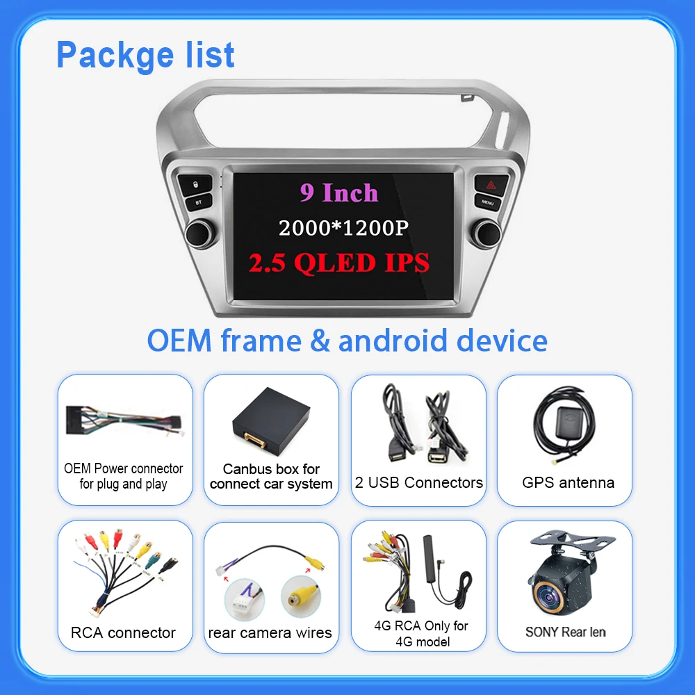Android для Peugeot 301 Citroen C-Elysee CElysee 2012-2016 автомобильный авто Carplay радио стерео