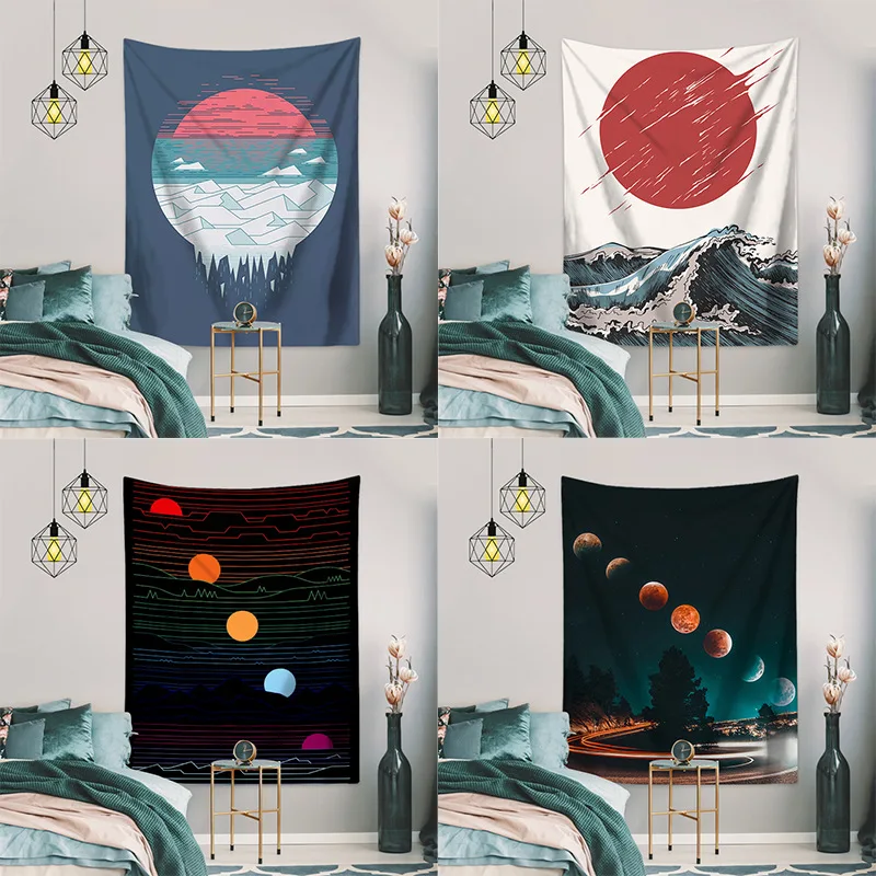 

Ландшафтный и красный Солнечный пейзаж, декоративное одеяло для домашнего декора, украшение для кровати, скатерть, пляжное полотенце, больш...