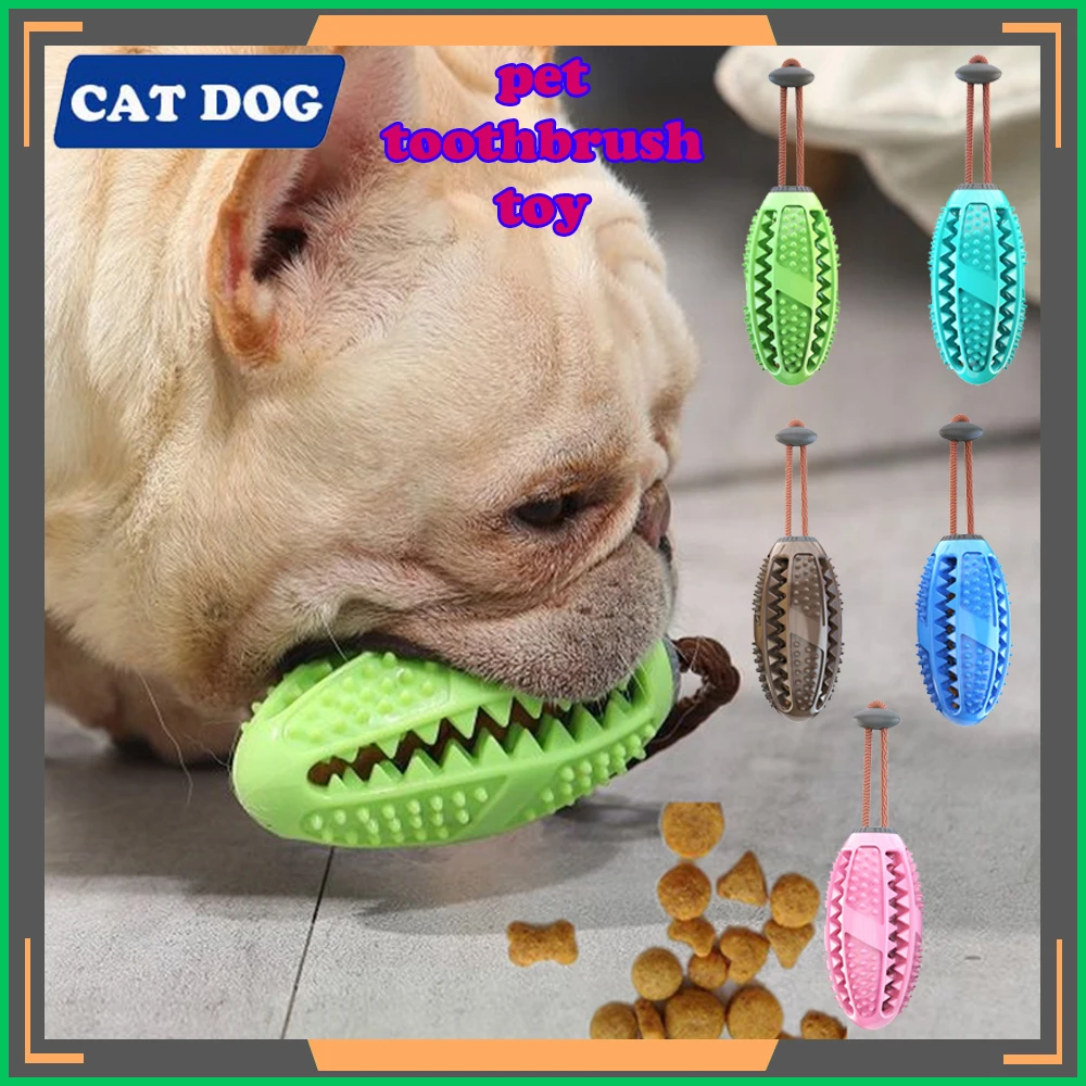 

Rubber Pet Brushing Rope Molar Dog Toy Bite-Resistant Pet Rugby Pet Molar Toy Interactive Puppy Toy Dog Toothbrush Pet Supplies