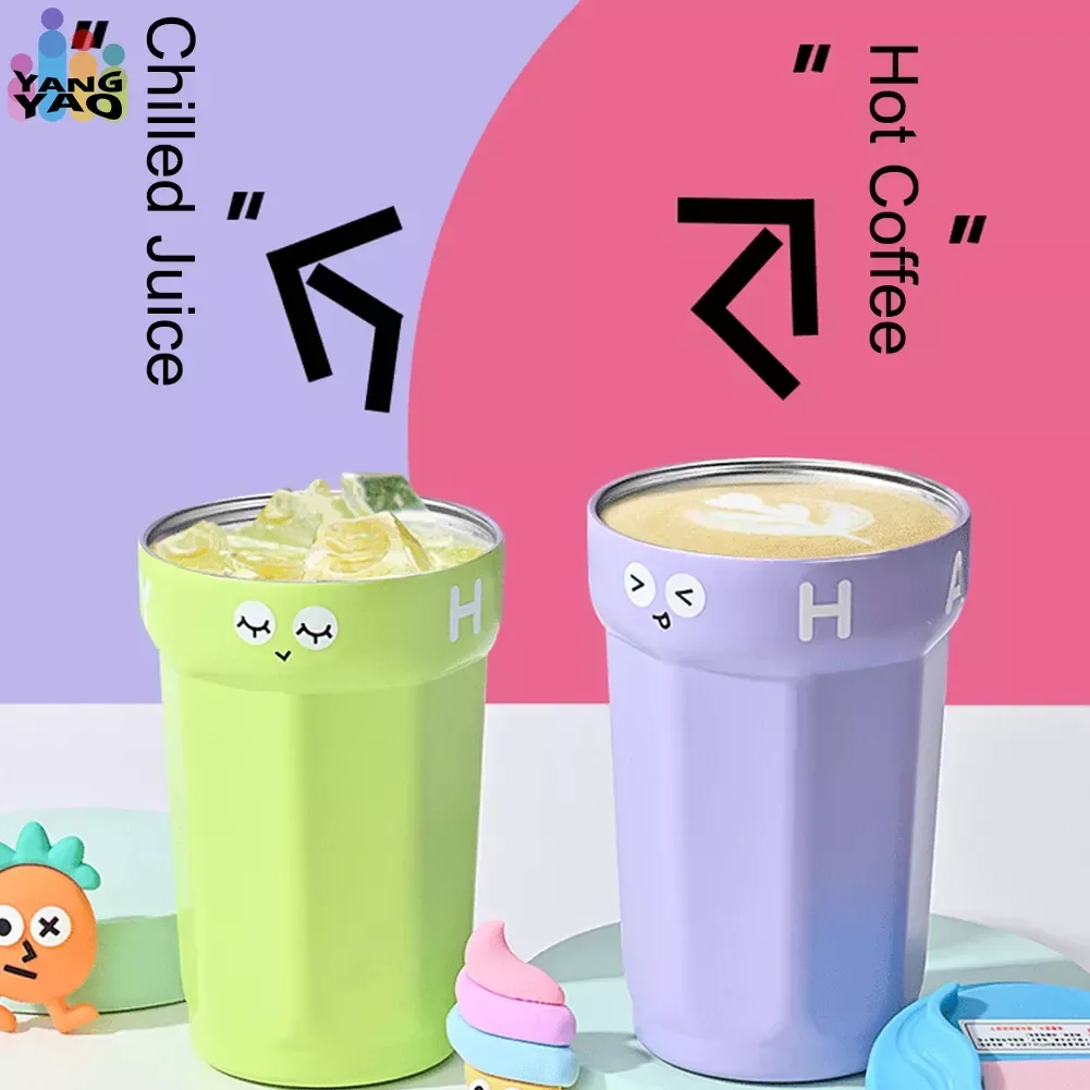 

Stainless Steel Vacuum Cup Cartoon Thermos Cute Portable Thermos Mug Insulation Cup Child Thermal Water Bottle Tumbler Drinkware