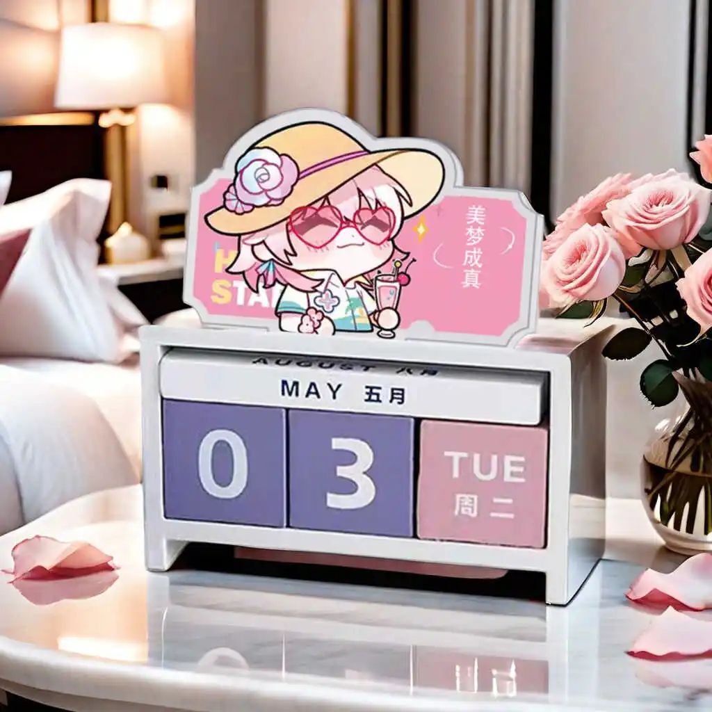 Аниме Honkai: звездная рейка Дэн Хэн лезвие Цзин Юань Косплей календарь деревянный