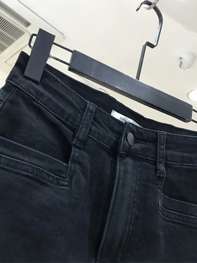 Black Denim Large Fat Sister Thin Loose Women's Summer Shorts mm Slim High Waist Wide Leg A-line Hot Pants