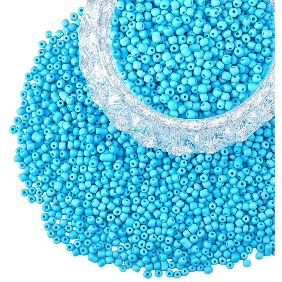 

6/0 Glass Seed Beads Round Pony Bead Diameter 4mm About 4500Pcs for Jewelry DIY Craft Blue Opaque Colours