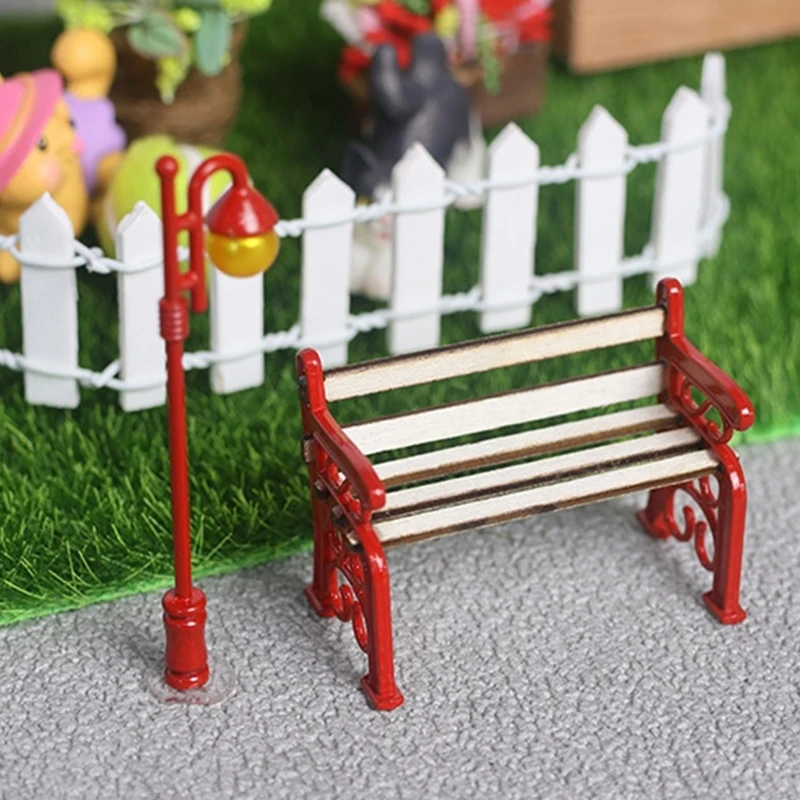 2 шт./компл. 1:12 кукольный домик миниатюрная деревянная парковая скамейка уличный