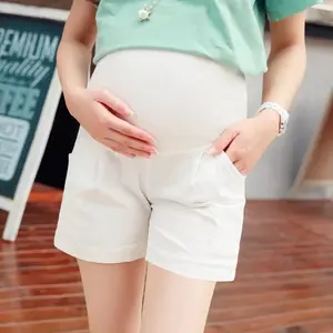 Summer High Waist Adjustable Outerwear Clothings For Pregnant Women Fashion Cotton Maternity Shorts Pregnancy Loose Pants