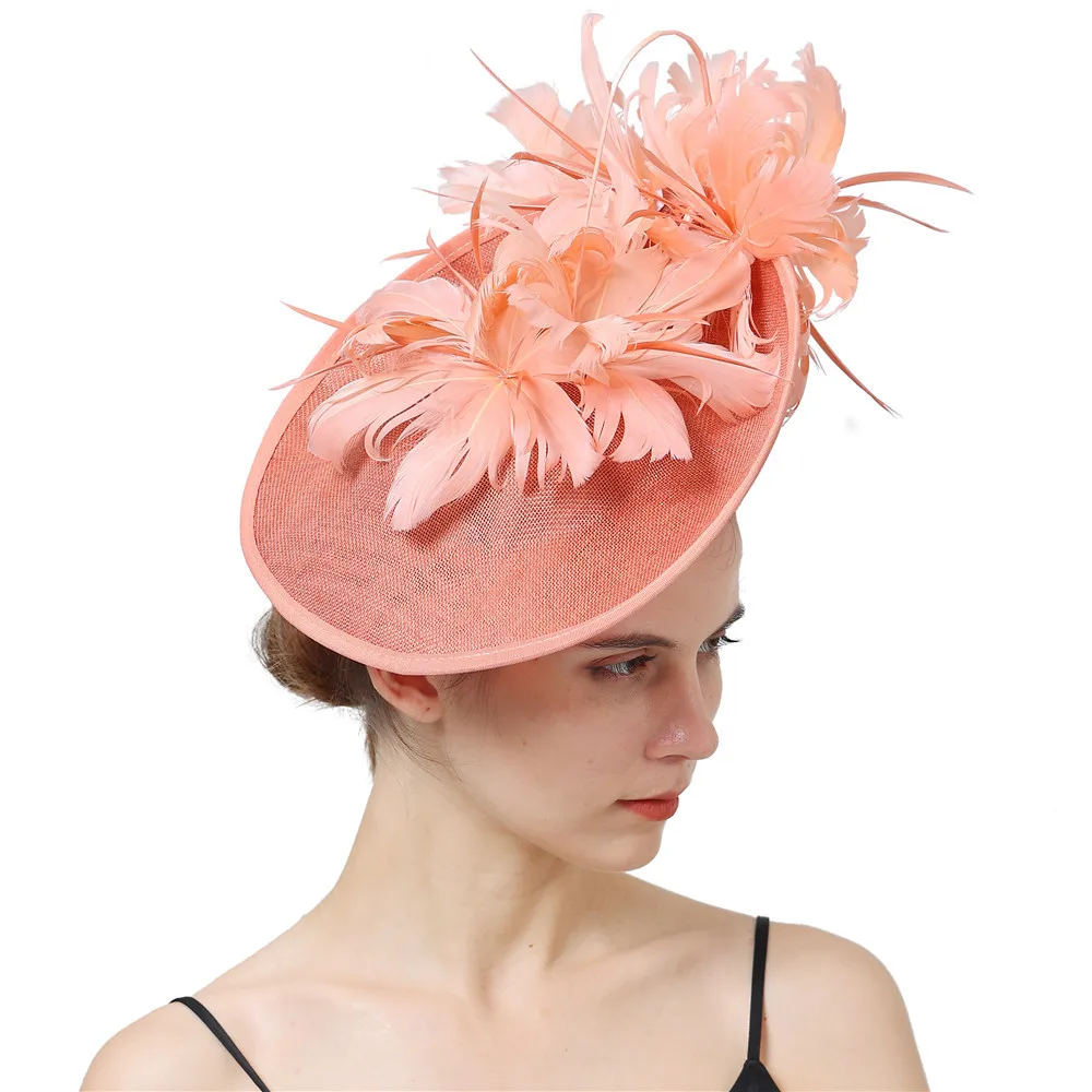 

Feather Fascinators Hats Headbands FOR Women Weddings Ladies Church Party Dinner Headpiece Bride Church Pillbox Cap Hair Clip