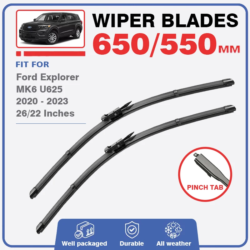 

Wiper Blade Set For Ford Exploer 6th MK6 U625 2020 2021 2022 2023 Front Wiper Brushes Windshield Windscreen Window Washer 26"22"
