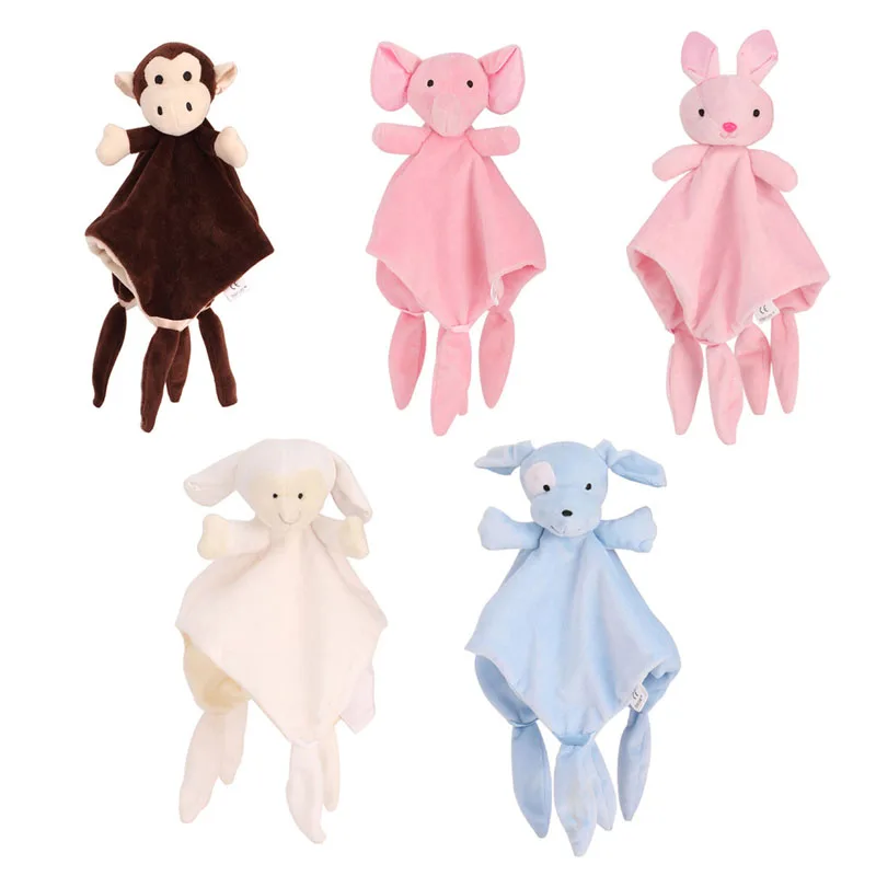Bear Baby Plush Dolls Saliva Towel Cartoon Elephant Rabbit Comforter Toys for Children Multi-function Baby Towels Wipes Toddler