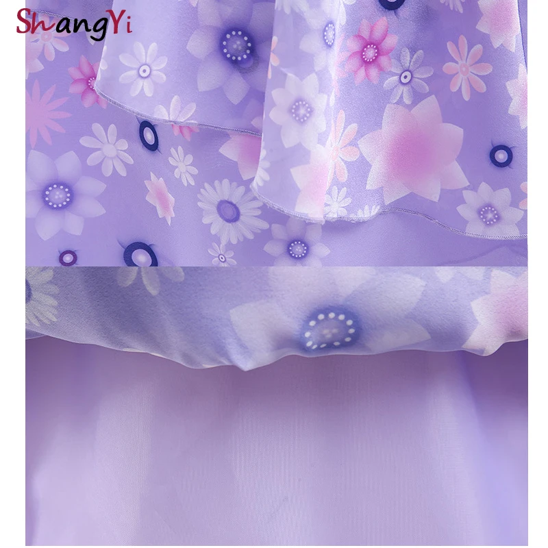 аниме энканто костюм Encanto Isabella Костюмы для косплея Фиолетовые платья с цветочным