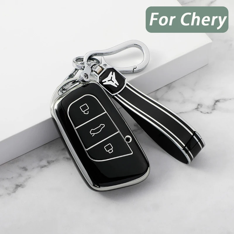 

Чехол для автомобильного смарт-ключа из ТПУ с 3 кнопками для Chery ANT EQ1 2019