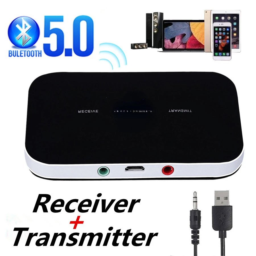 

NEW 5.0 Audio Transmitter Receiver 3.5mm 3.5 AUX Stereo Music Wireless Adapter USB Dongle For PC TV Headphone Car Speaker