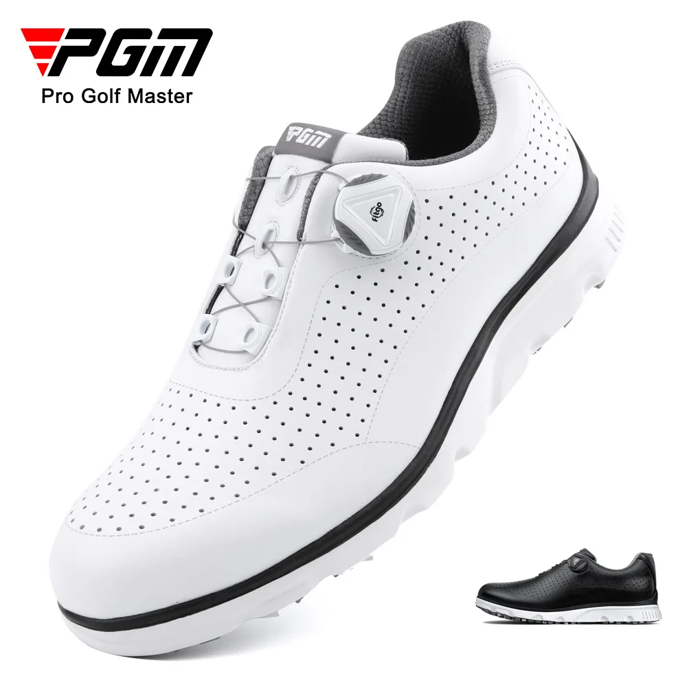 

PGM Men Golf Shoes Ultra soft IP Midsole Anti Sideslip Cleats Water proof Breathable Quick Lacing Golf Casual Sneakers Shoes