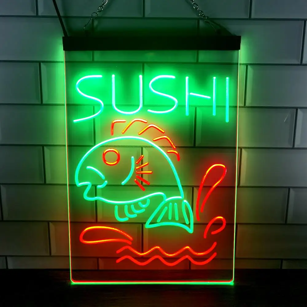 

Суши, рыба, магазин, ресторан, японская кухня, двойной цвет, фотография, неоновый знак