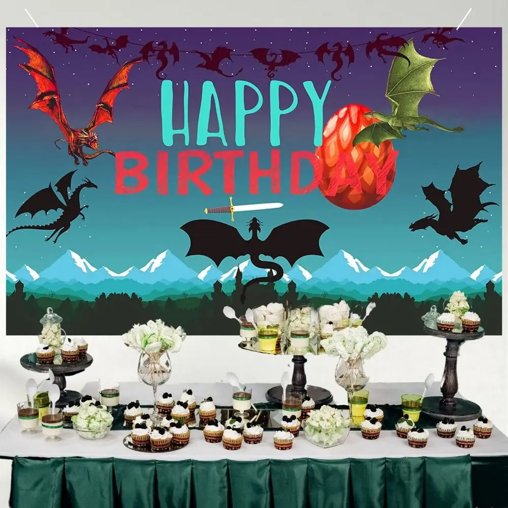 Вечерние украшения 59.06x39.37in Dragon украшение для торта на день рождения тему