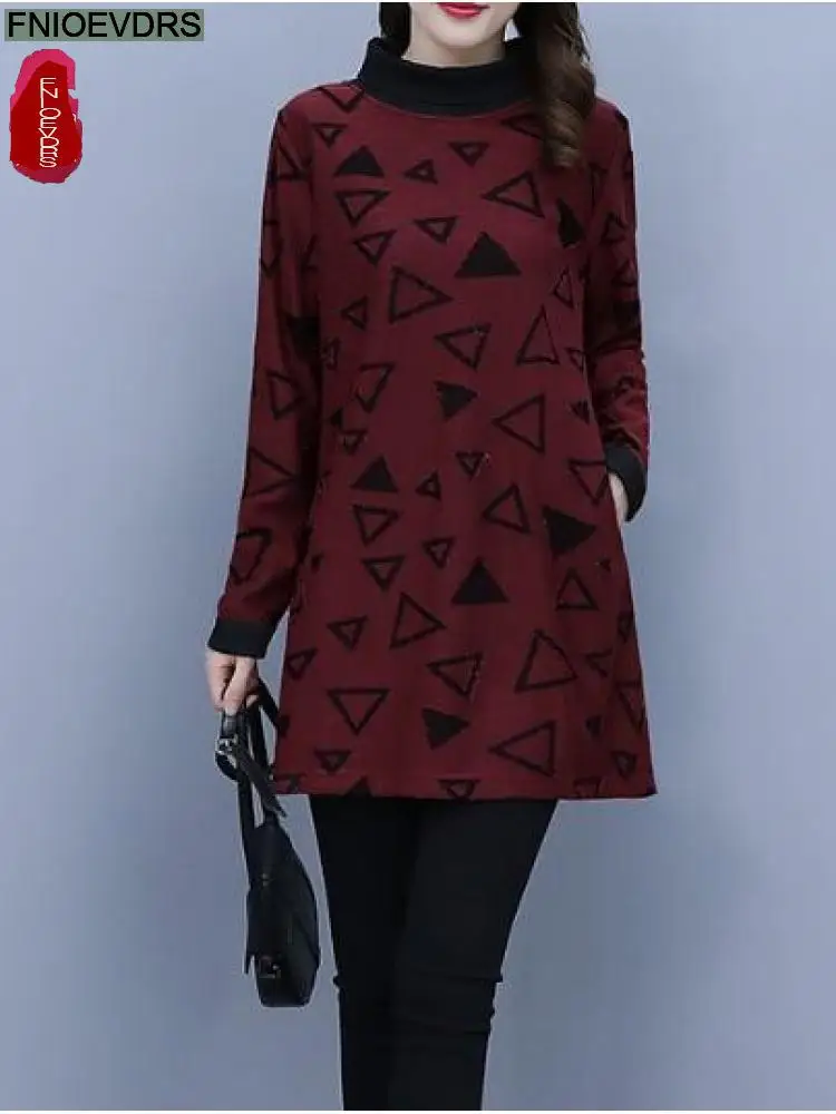 

Hot Winter Spring Women Elegant Office Lady Retro Vintage Warm Velvet Tops Flower Floral Print Long Tunic Basic Shirts Blouses