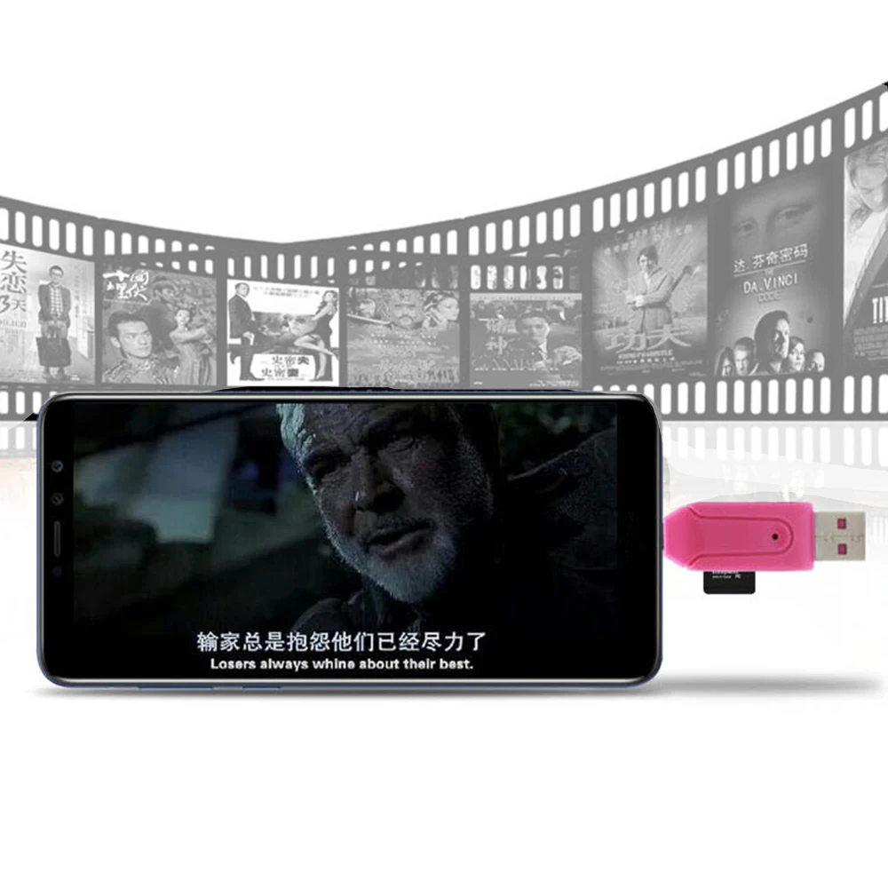 Type-C USB OTG Adapter Universal Micro TF SD Card Reader Universal Micro USB OTG TF/SD Mini Portable Card Reader 2 In 1