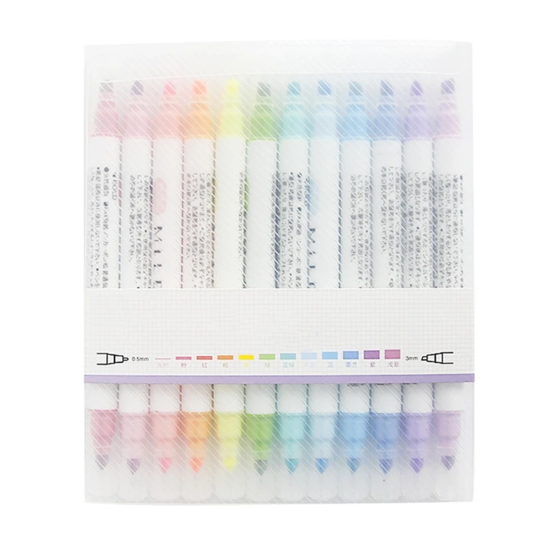 

57EC Fragrance Highlighter Student Office Double-headed Highlighter Pens Inclined