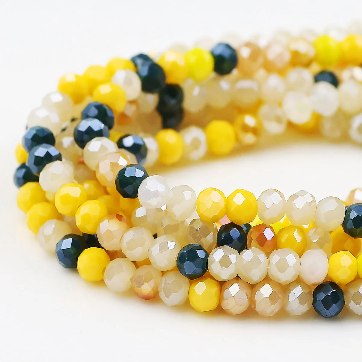 WLYeeS 100-500 шт. желтый микс 4 мм керамические бусины плоские круглые свободные для