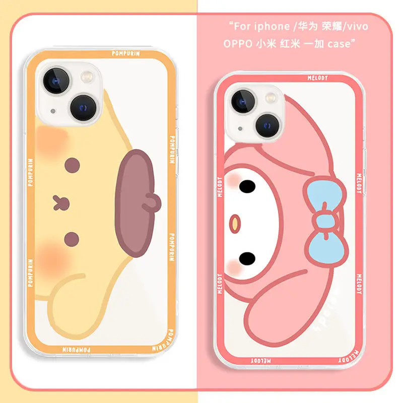 

Kawaii My Melody Pompompurin Iphone 13/12/11 Sanrio плюшевый мультяшный милый мягкий аниме игрушка Iphone чехол для девочек подарок на день рождения