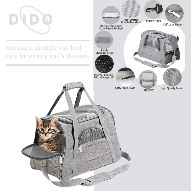 

Mystery box Soft Pet Carriers Portable Foldable Cat Dog Carrier Bag Pet Travel Bag with Lockable Safety Zippers