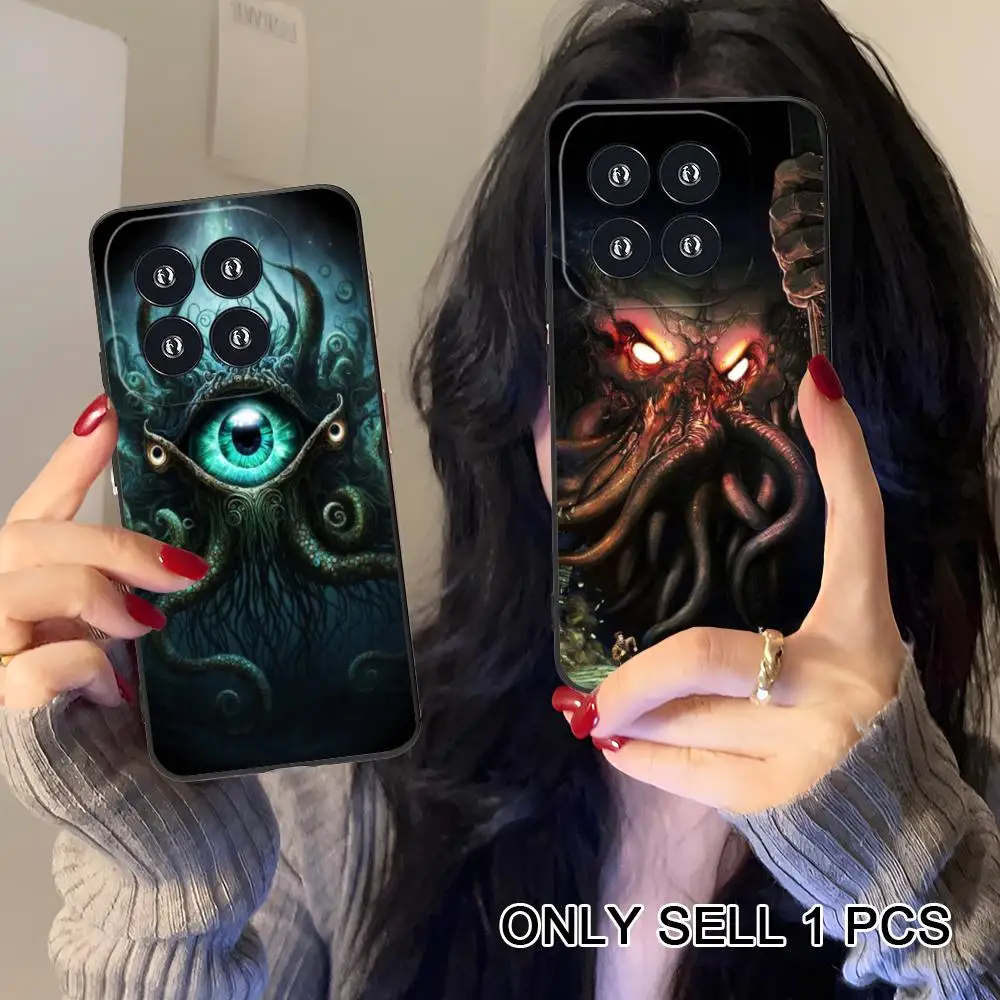 Фото Чехол для телефона Great Mythology Cthulhu для Xiaomi 15 14 13 12 Mi 11 T Ultra Lite Pro S X 5G, мягкий противоударный чехол из ТПУ №3